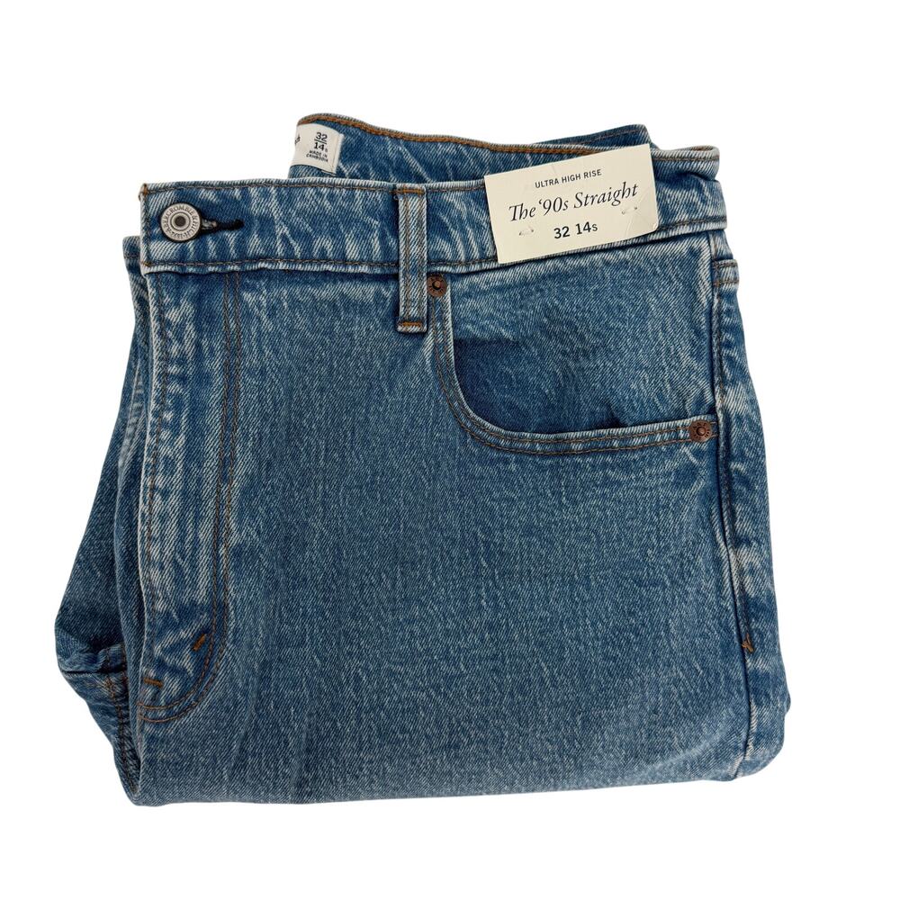 Women's Abercrombie And Fitch The 90s Straight Jeans Size 14 Ultra High Rise NWT